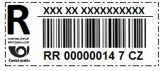 Standardní R-nálepka s èárovým kódem
