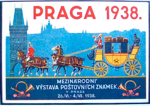 Vstavn pohlednice Praga 1938